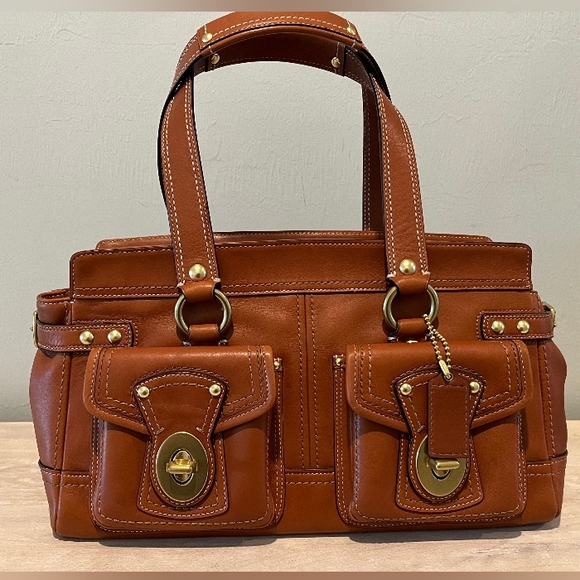 Coach Handbags - Rare, Ltd. Edition Coach Legacy Gardenia British Tan Leather Satchel Like New